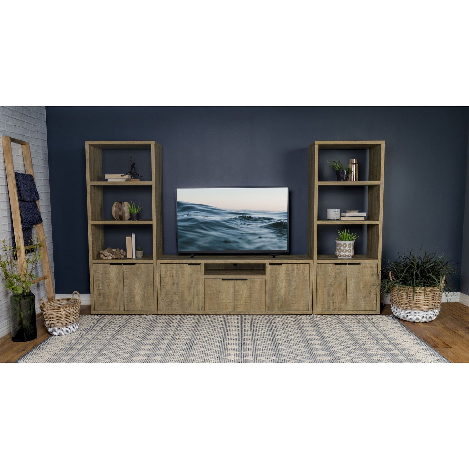 Noriega - 3 Piece TV Entertainment Center, Open &amp; Concealed Storage - Wood