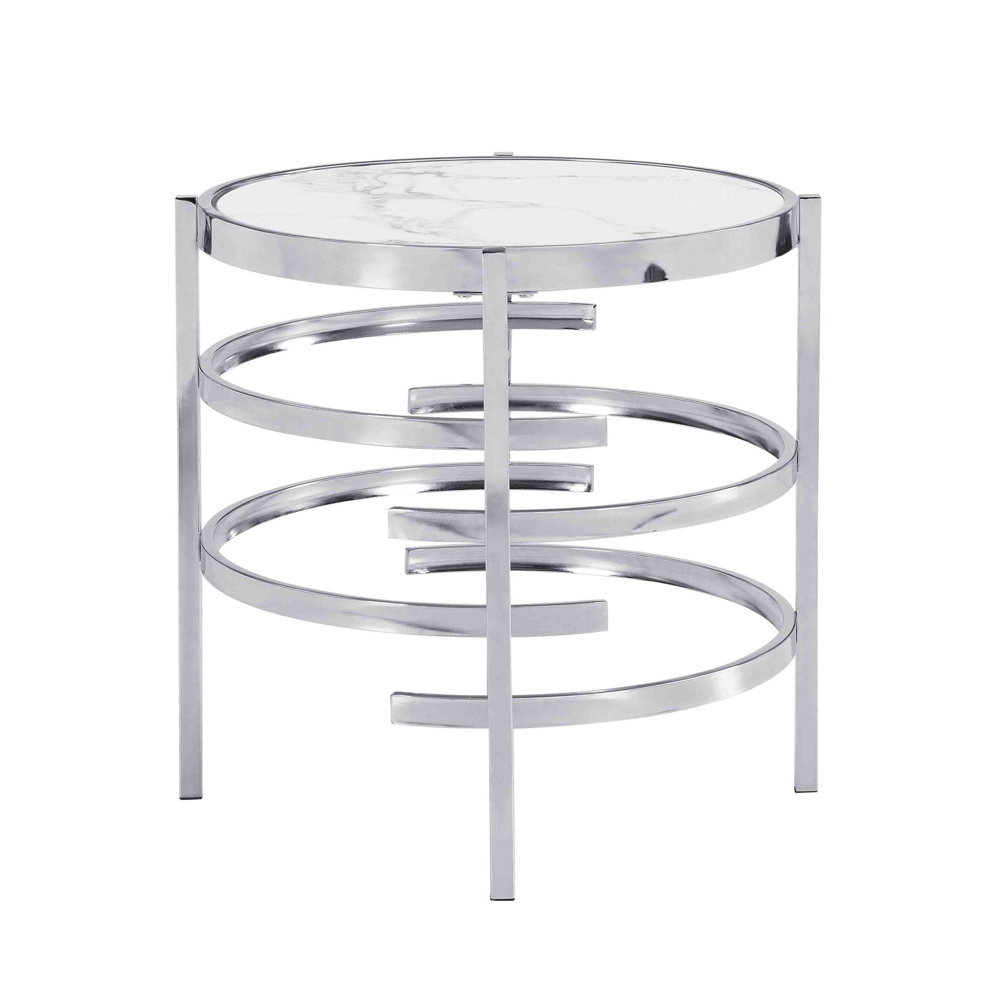 Elegant Round Table With Sintered Stone Top &amp; Sturdy Metal Frame