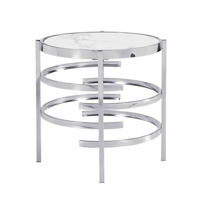 Elegant Round Table With Sintered Stone Top &amp; Sturdy Metal Frame