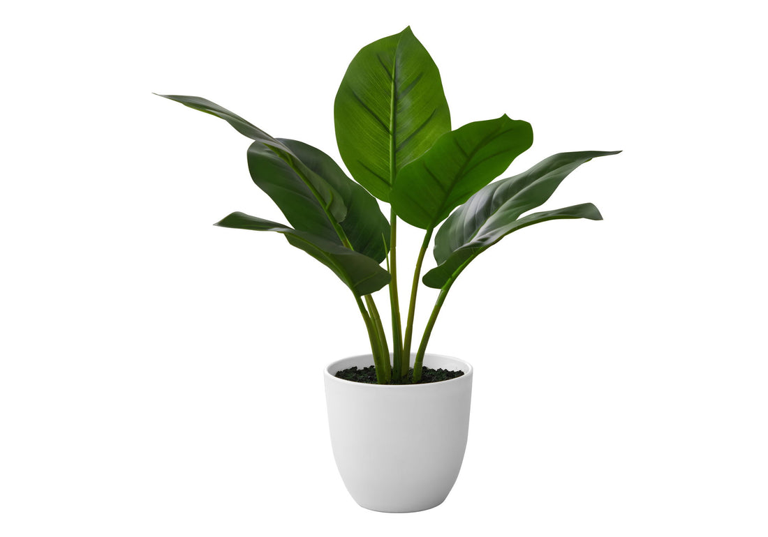 17&quot; Tall, Artificial Plant, Aureum, Indoor, Faux, Fake, Table, Greenery, Potted, Real Touch, Decorative - Green / White