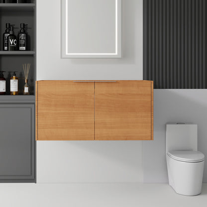 Floating Bathroom Vanity Cabinet &amp; Soft Close Double Doors, Spacious Interior Storage, Wall Mounted, Cabinet Only