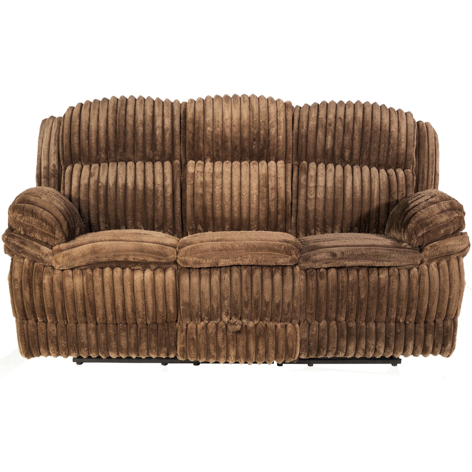 Motion Recliner Sofa With Fold-Down Table, Manual Recline, Charging Station &amp; Cup Holders