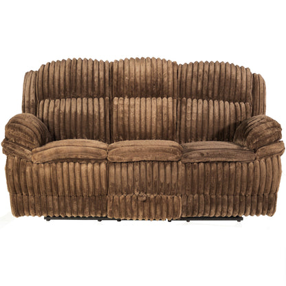 Motion Recliner Sofa With Fold-Down Table, Manual Recline, Charging Station &amp; Cup Holders