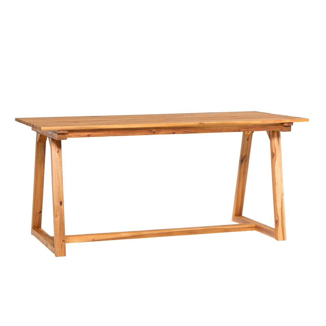 Contemporary Solid Wood Slat Top Patio Dining Table