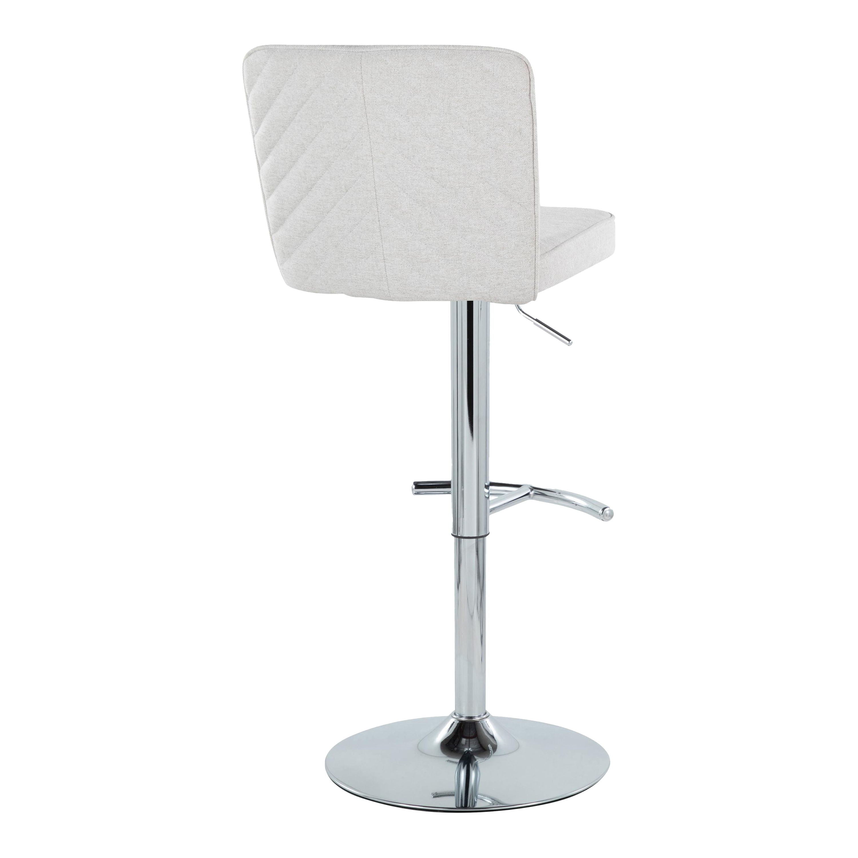 Henry - Contemporary Adjustable Barstool With Swivel &amp; Rounded T Footrest (Set of 2)