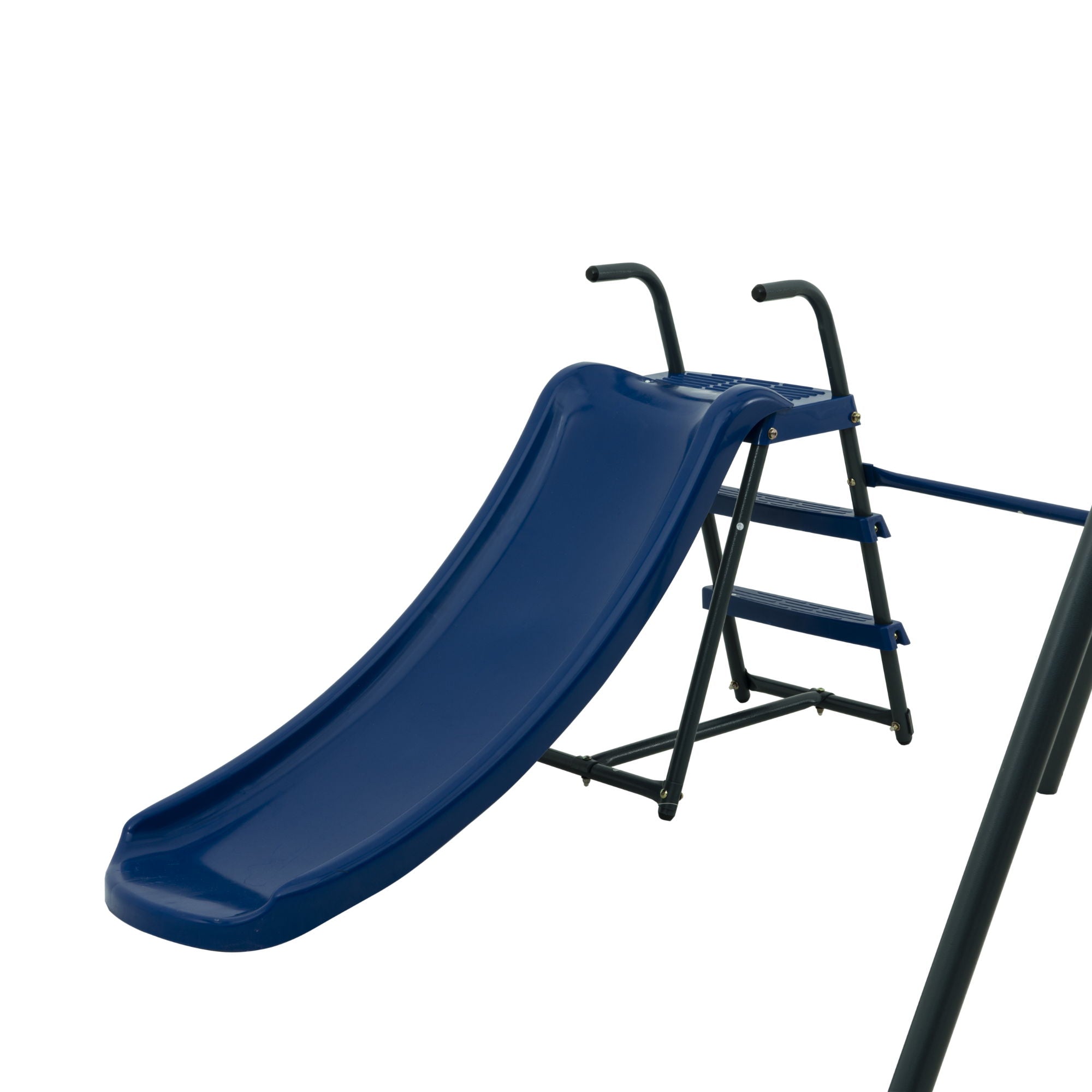 Interesting Six Function Swingset With Net Swing Metal Plastic Safe Swing Set 440Lbs For Outdoor Playground For Age 3+ With 31.5&quot; Net Swing - Gray / Blue