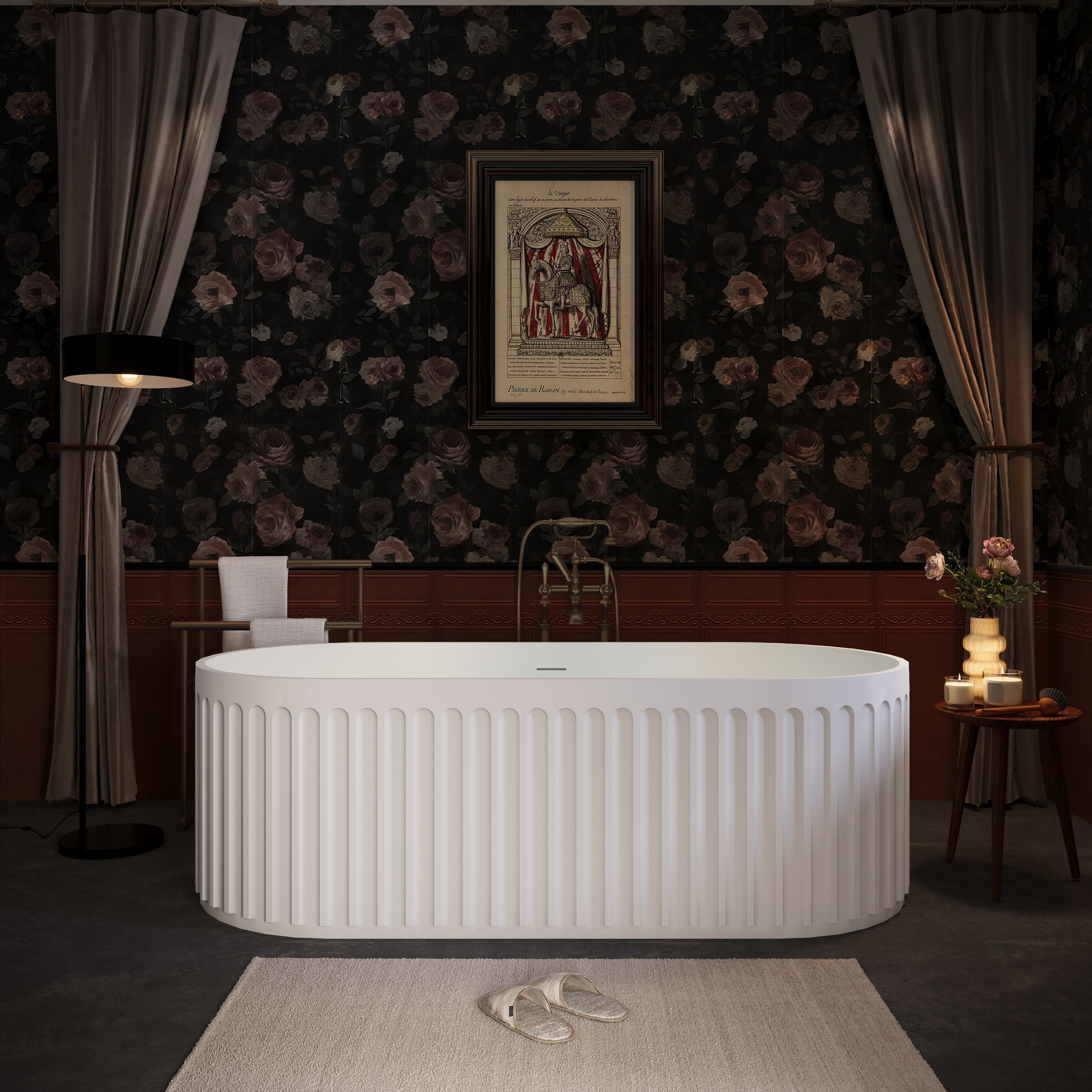 67&quot; Freestanding Solid Surface Bathtub, Luxury Engineered Stone Resin Freestanding Soaking Bathtub With Overflow And Pop-Up Drain Cupc Certified 23S13-67 - Matte White