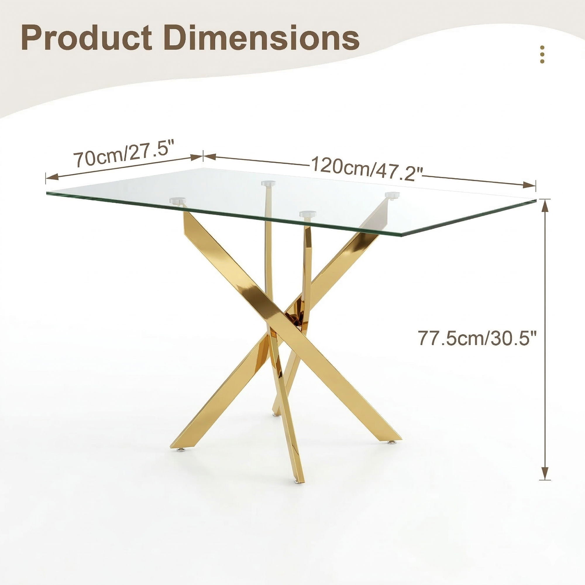 Rectangular Dining Table For Home Kitchen - Gold