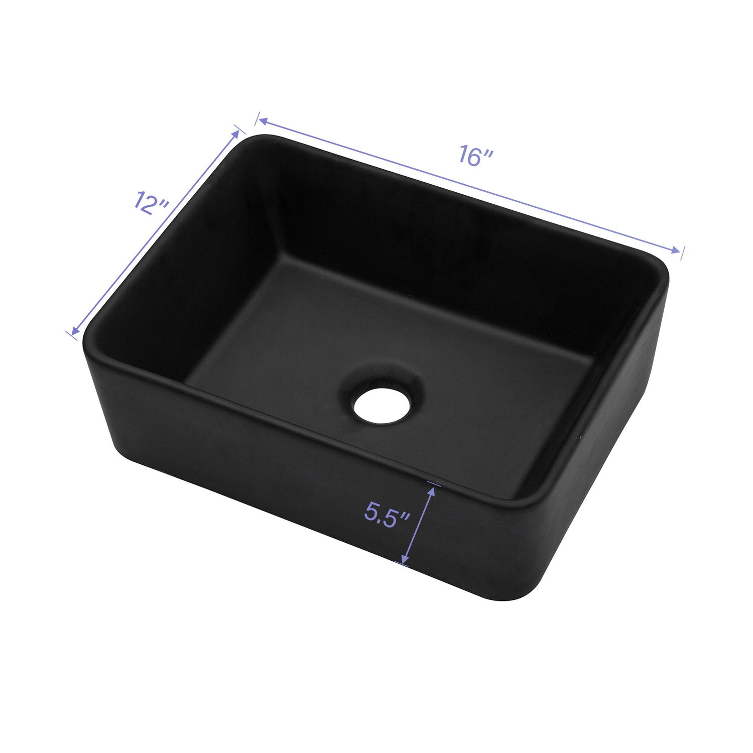Sleek Ceramic Rectangular Vessel Bathroom Sink
