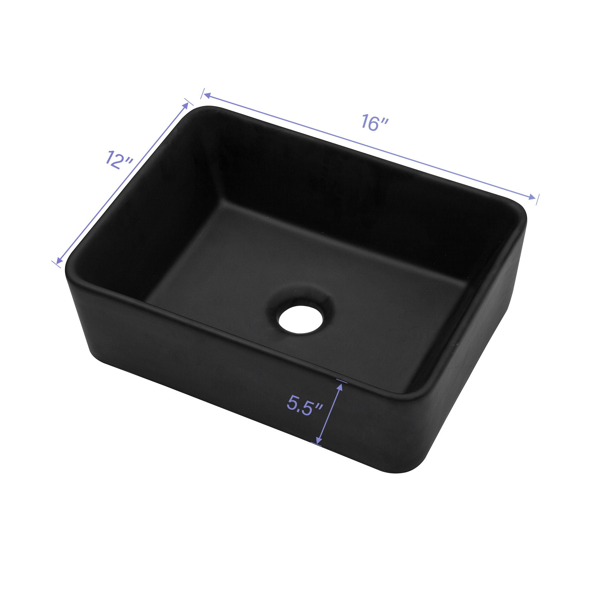 Sleek Ceramic Rectangular Vessel Bathroom Sink