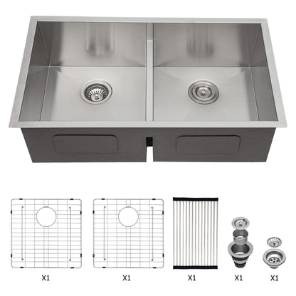 Modern Double Bowl Undermount Sink Design With 10&quot; Deep Basins