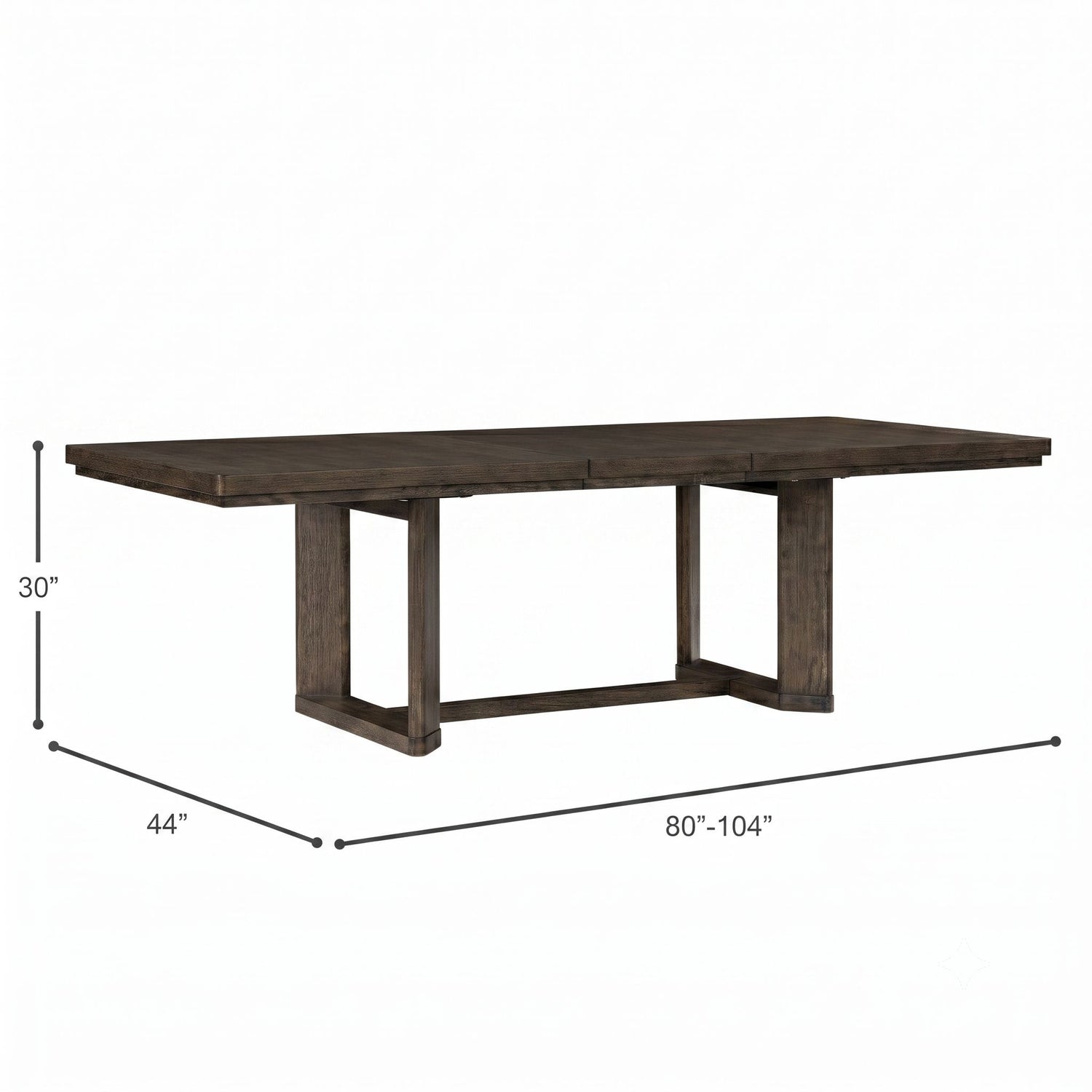 Trestle Dining Table With Leaf - Dark Oak