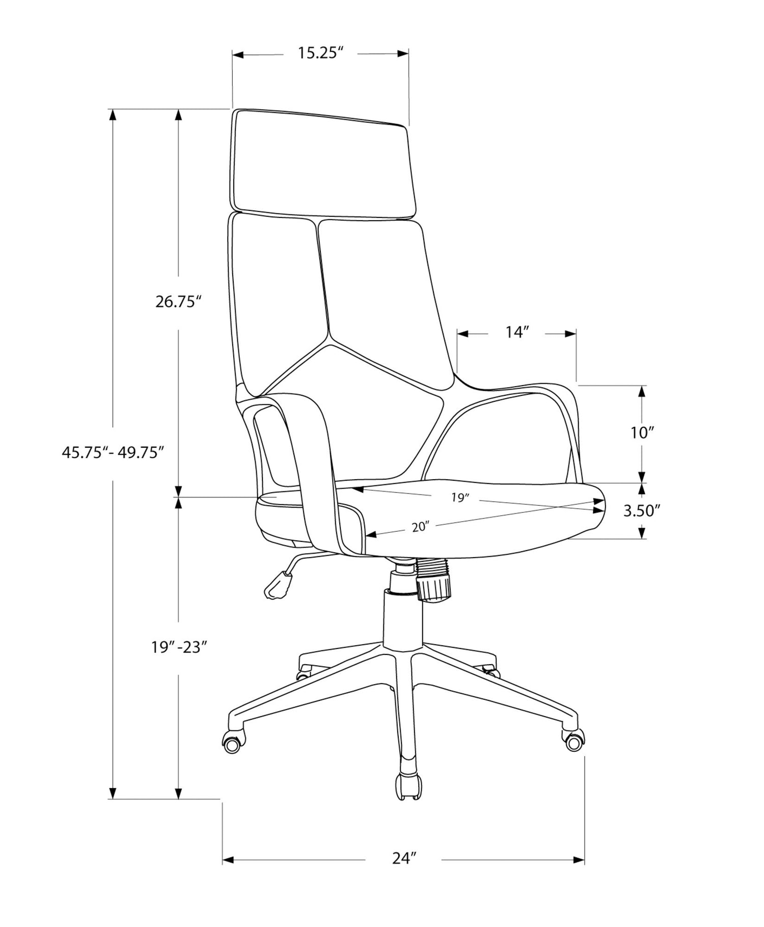 Office Swivel Chair, Adjustable Height, Ergonomic, Armrests, Contemporary &amp; Modern