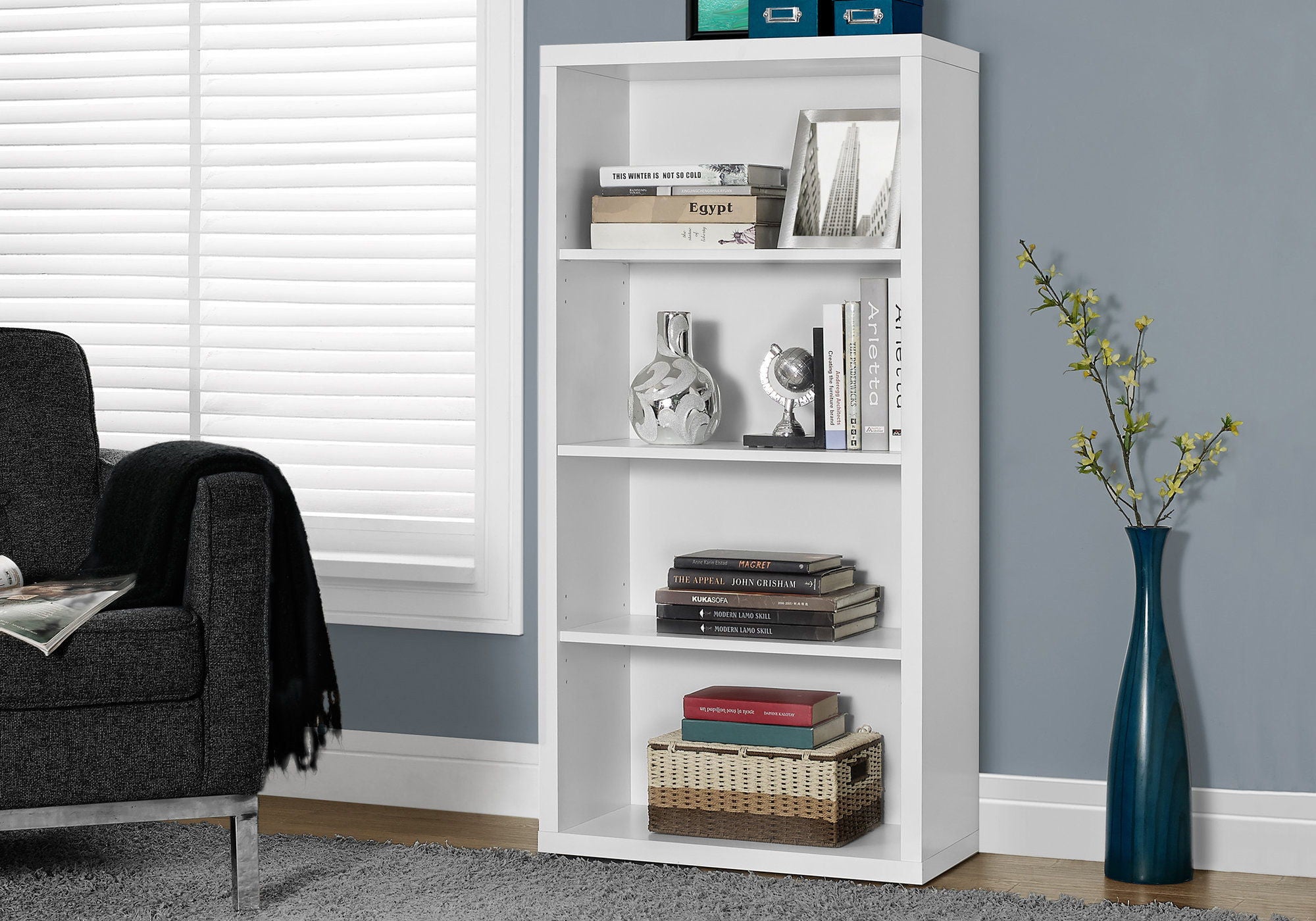 5 Tier For Office Bookshelf, Bookcase, Etagere, Contemporary &amp; Modern
