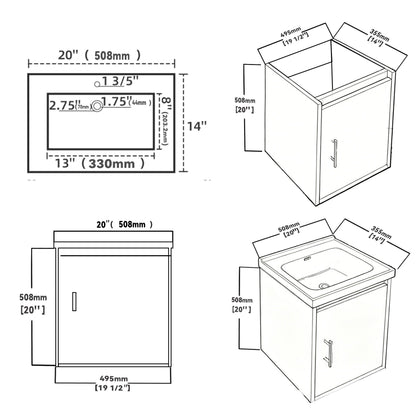 Floating Bathroom Vanity Combo, Wall Mounted Cabinet With Sink &amp; Soft Close Doors For Small Bathrooms