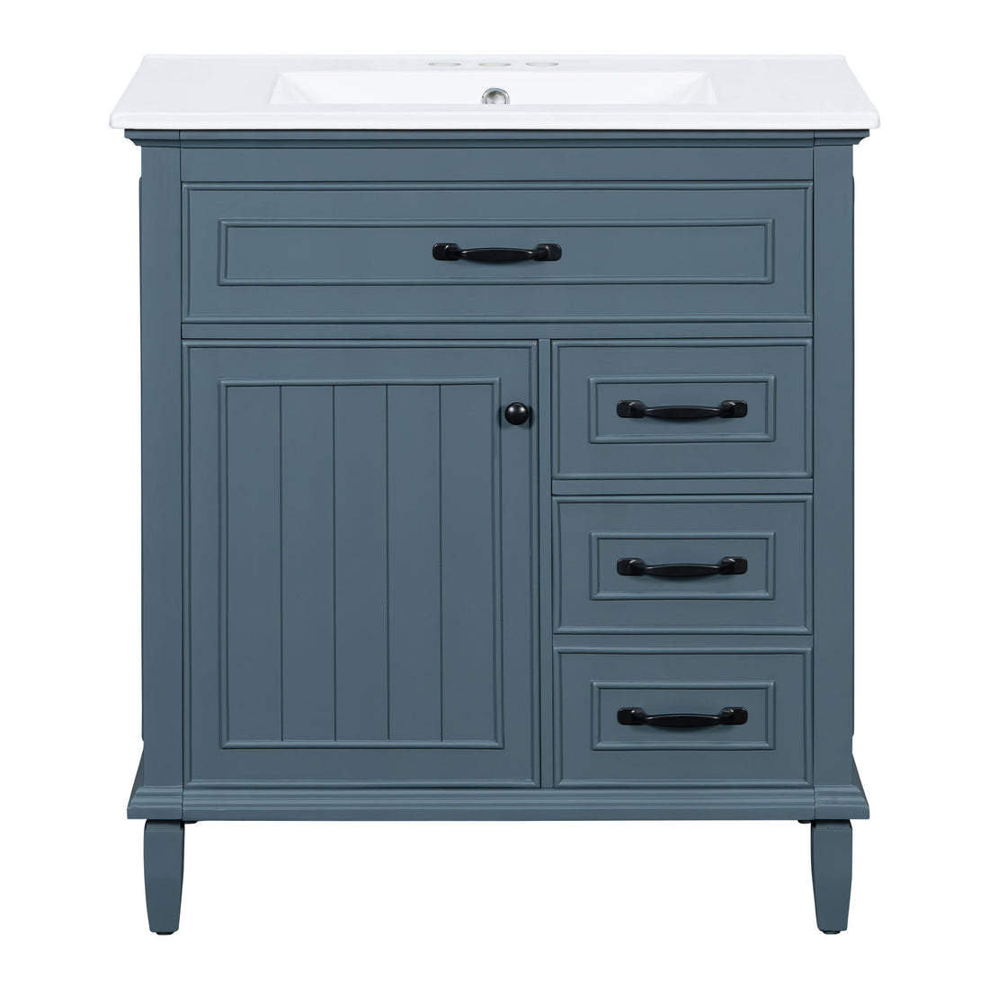 Bathroom Vanity With Sink Top, Flip Drawers, Adjustable Shelf