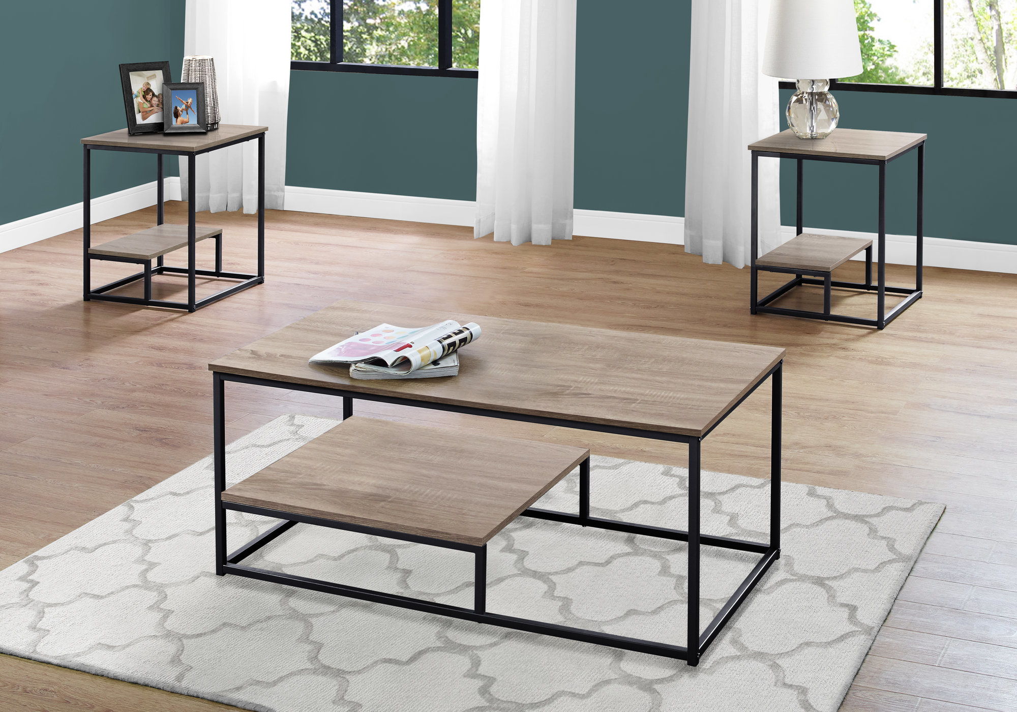 Table Set, Coffee, End, Side, Accent, Living Room, Contemporary &amp; Modern (Set of 3)
