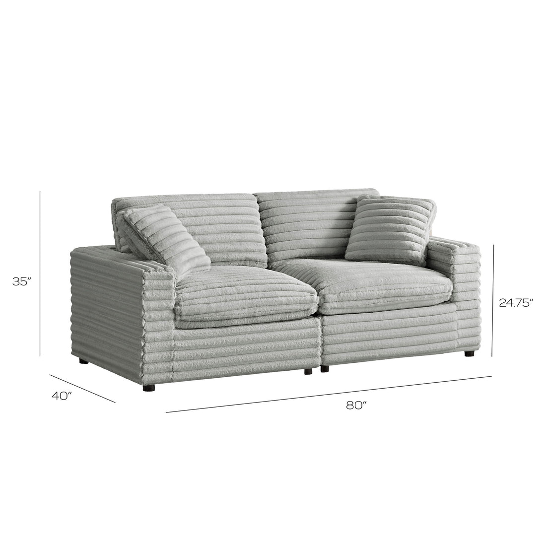 Jenny - 2 Piece Sofa Sectional - Gray
