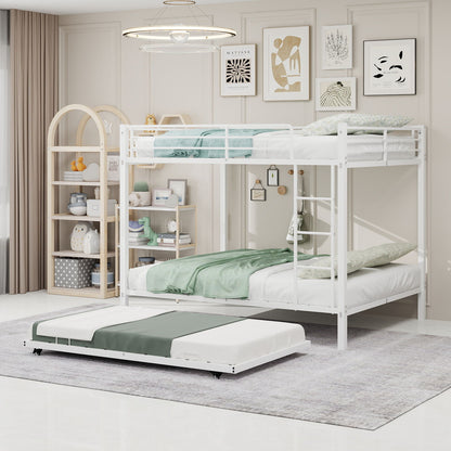 Bunk Bed For Kids, Convertible Frame With Ladders &amp; Guardrail