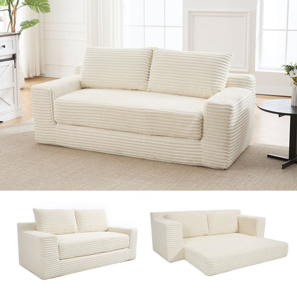 Convertible Loveseat Sofa Bed With Memory Foam &amp; Steel Frame