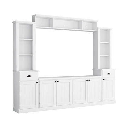 Minimalist Entertainment Wall Unit Set With Bridge For TVs Up To 75&quot;