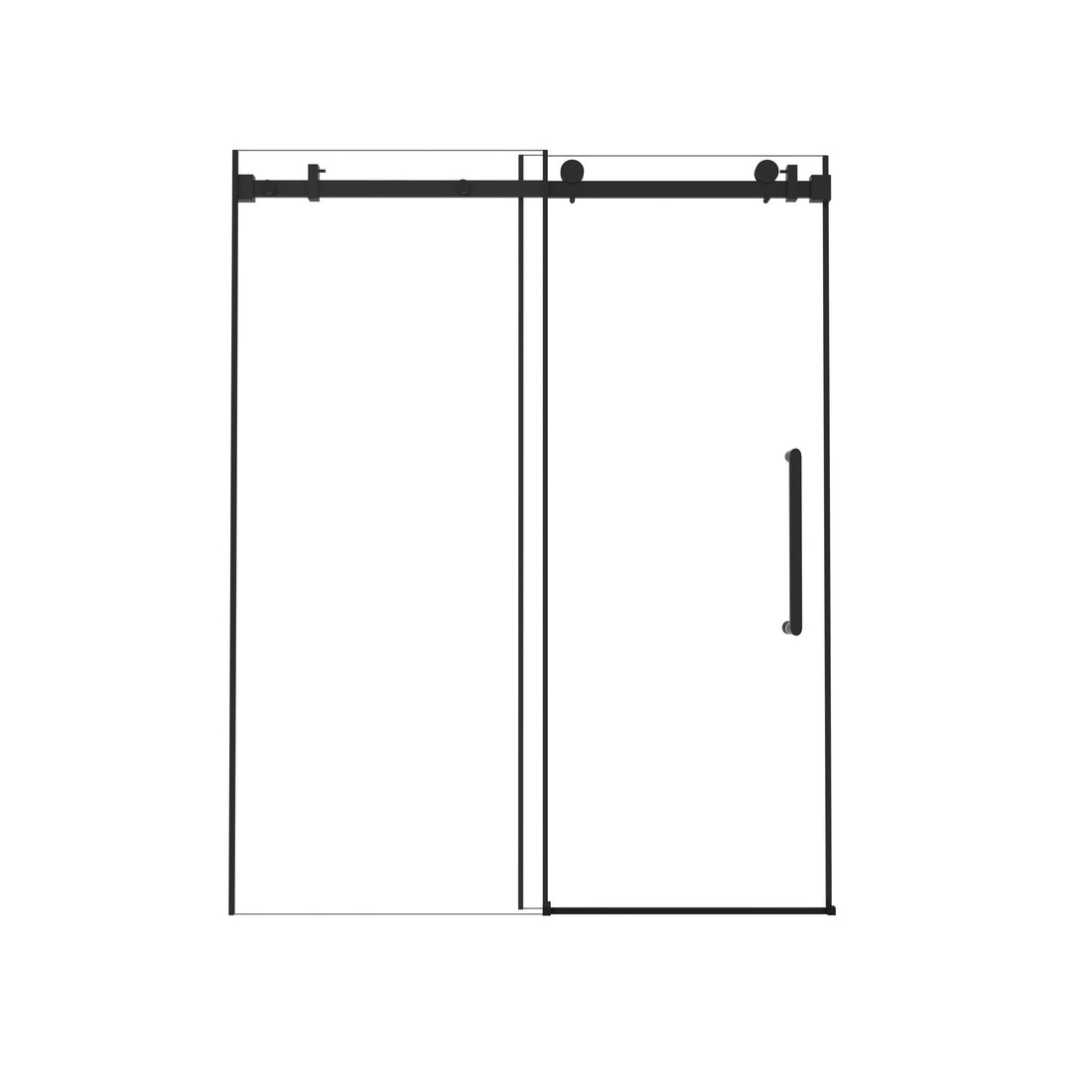 Frameless Single Sliding Shower Door, Square Tube Track