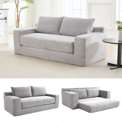 Convertible Loveseat Sofa Bed With Memory Foam &amp; Steel Frame