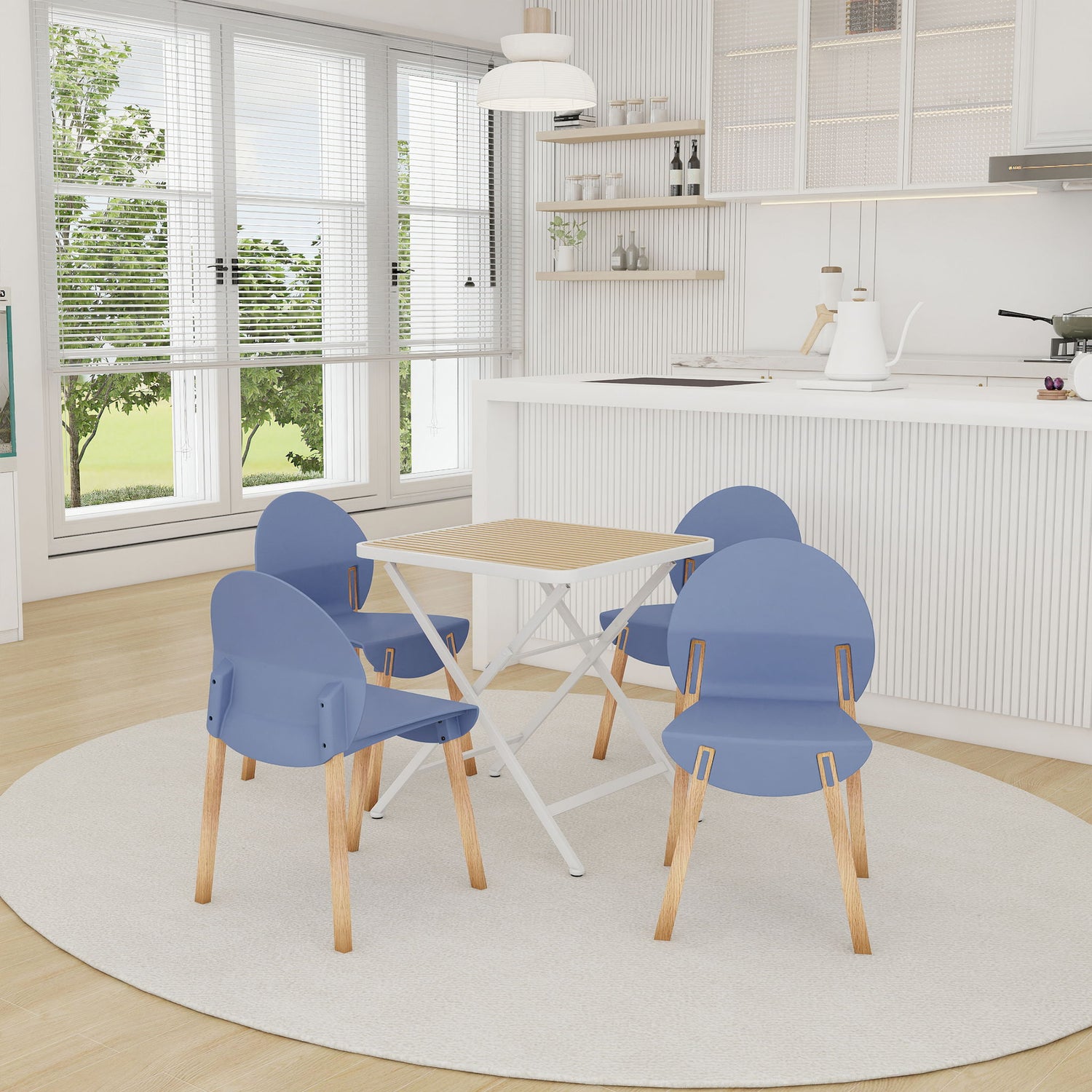 4 Piece Set Of Single Chairs With A Design Combining Modern And Traditional Elements