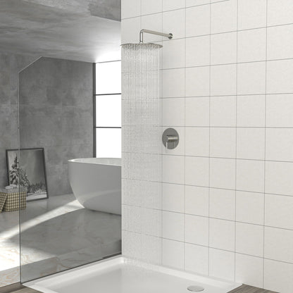 Shower Faucet Set With 10&quot; Rainfall Shower Head And Valve - Brushed Nickel