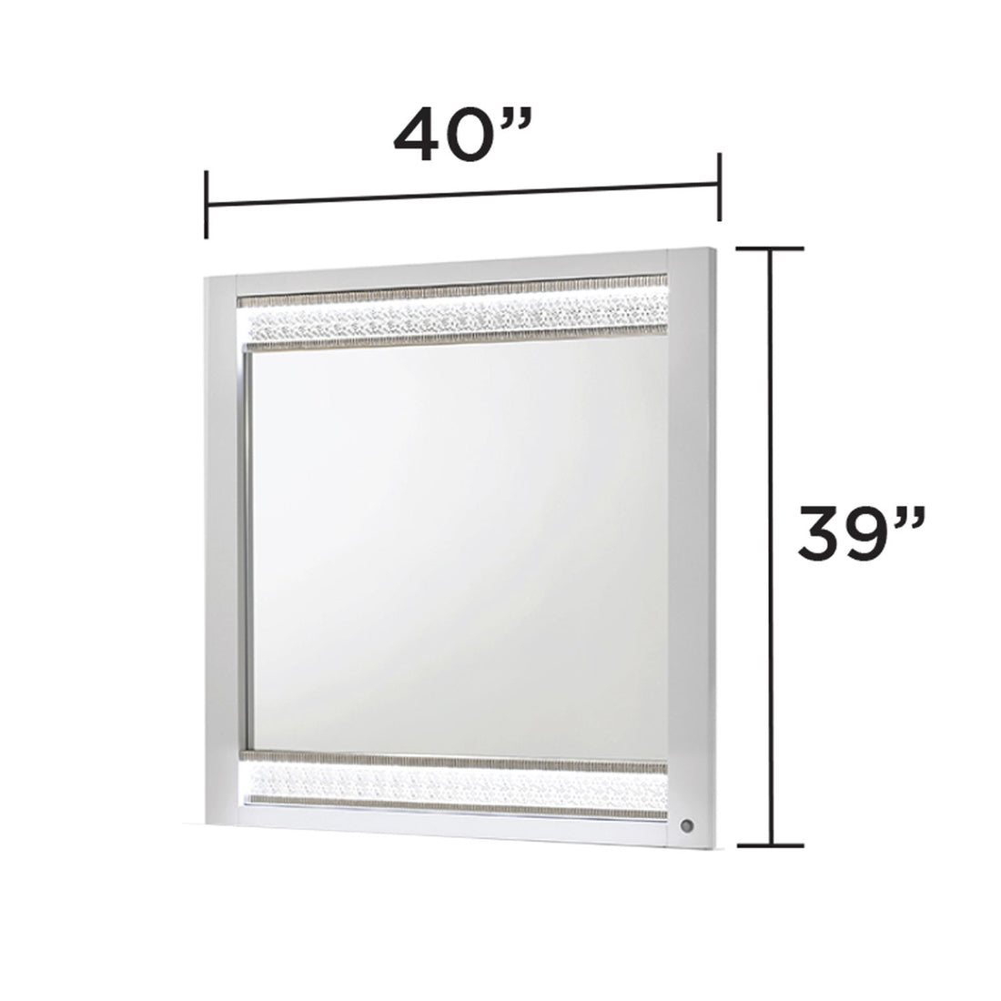 Glam - Mirror With LED Lighting (Includes Mirror Only) - White