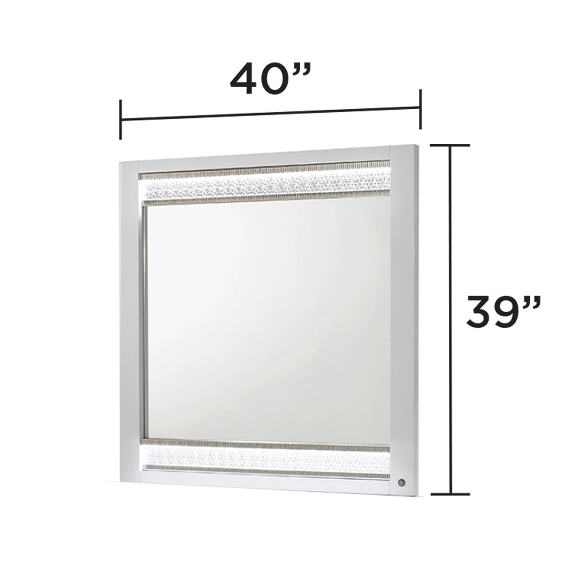 Glam - Mirror &amp; LED Lighting (Includes Mirror Only) - White