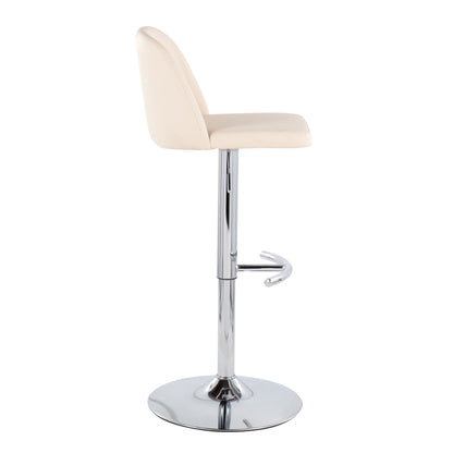 Toriano - Contemporary Adjustable Barstool With Swivel &amp; Rounded T Footrest (Set of 2)