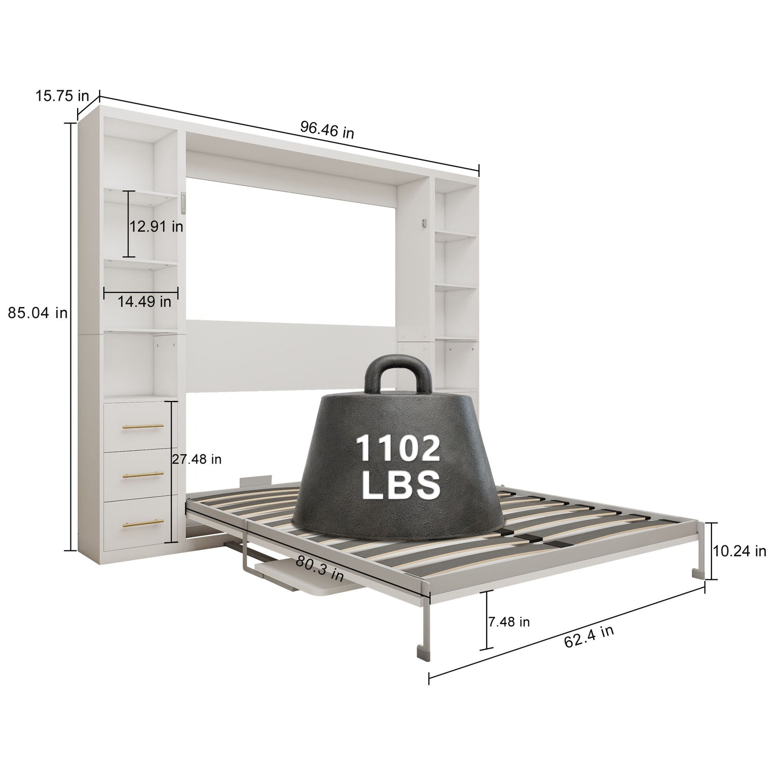 Multifunctional Vertical Murphy Wall Bed