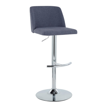 Toriano - Contemporary Adjustable Barstool With Swivel &amp; Rounded T Footrest (Set of 2)