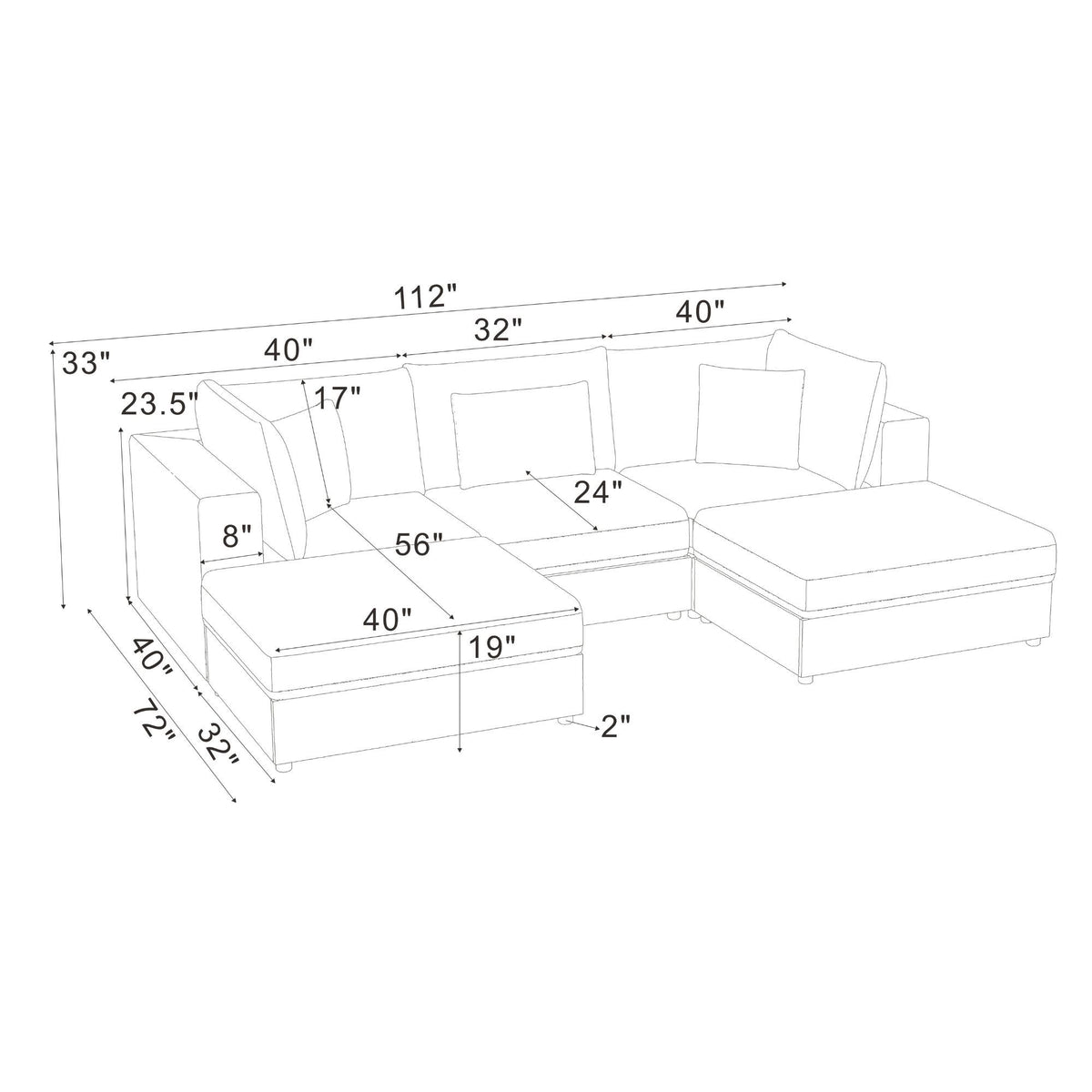 Modular Sectional &amp; Custom Configuration, Toss Pillows
