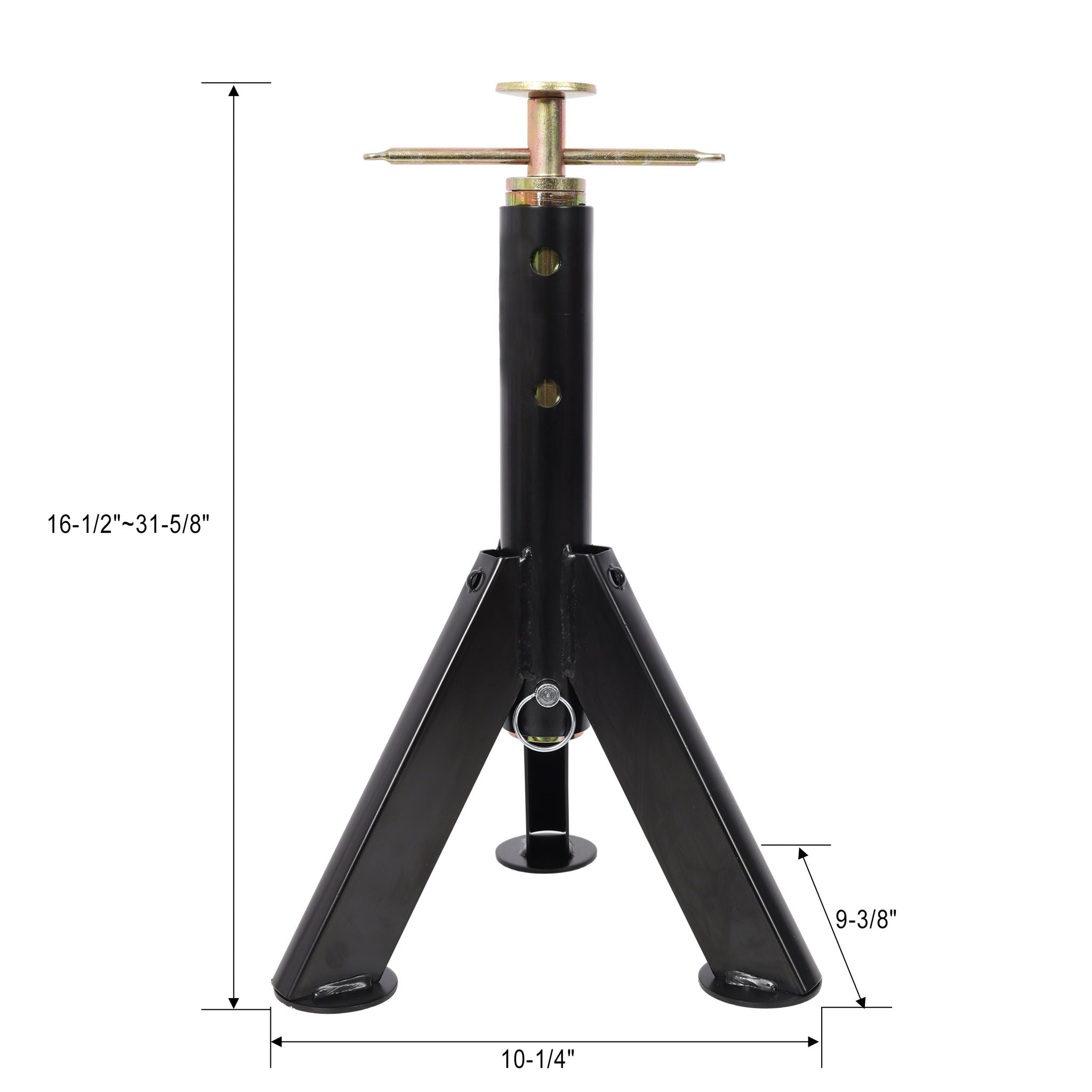 RV Adjustable Telescoping Stabilizer Jack Stand Supports Stabilizer, 16" To 30" (Set of 2) - Black