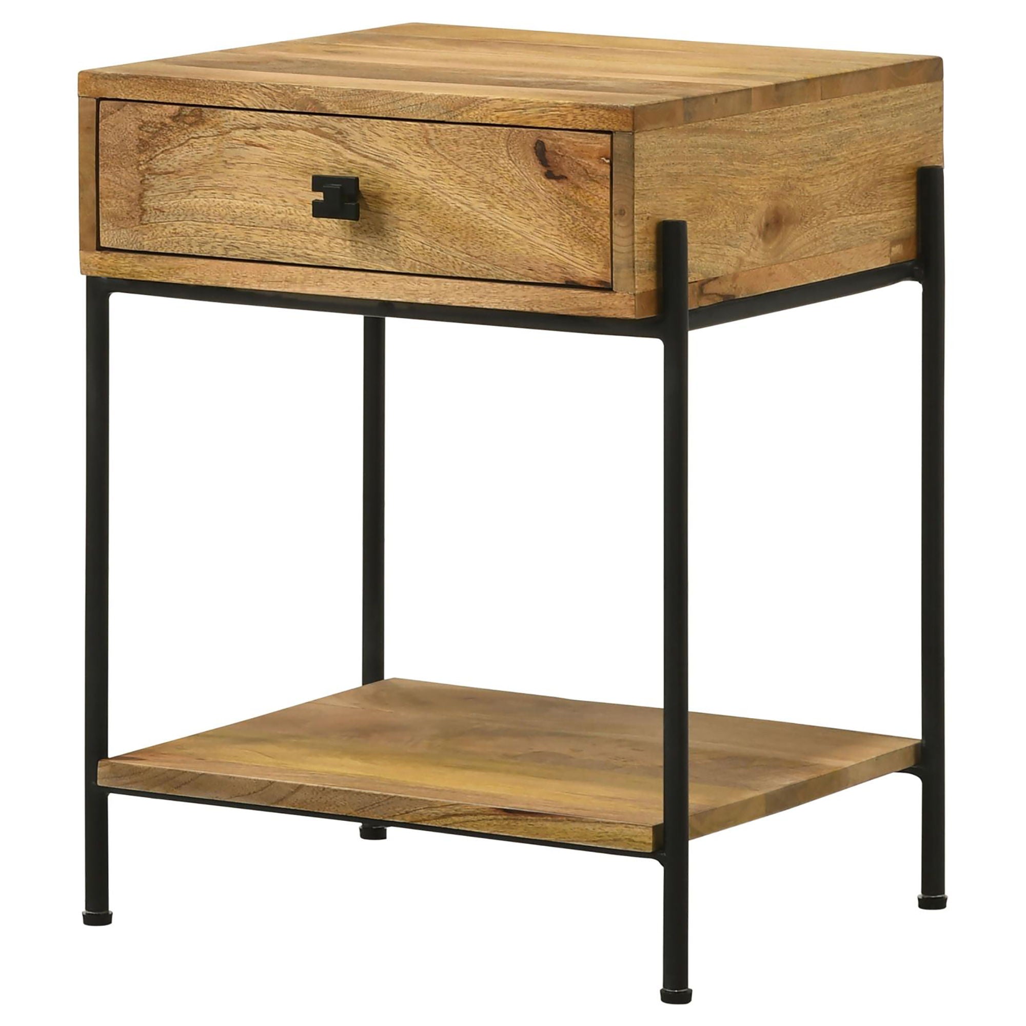 1 Drawer Accent Table With Bottom Shelf - Brown