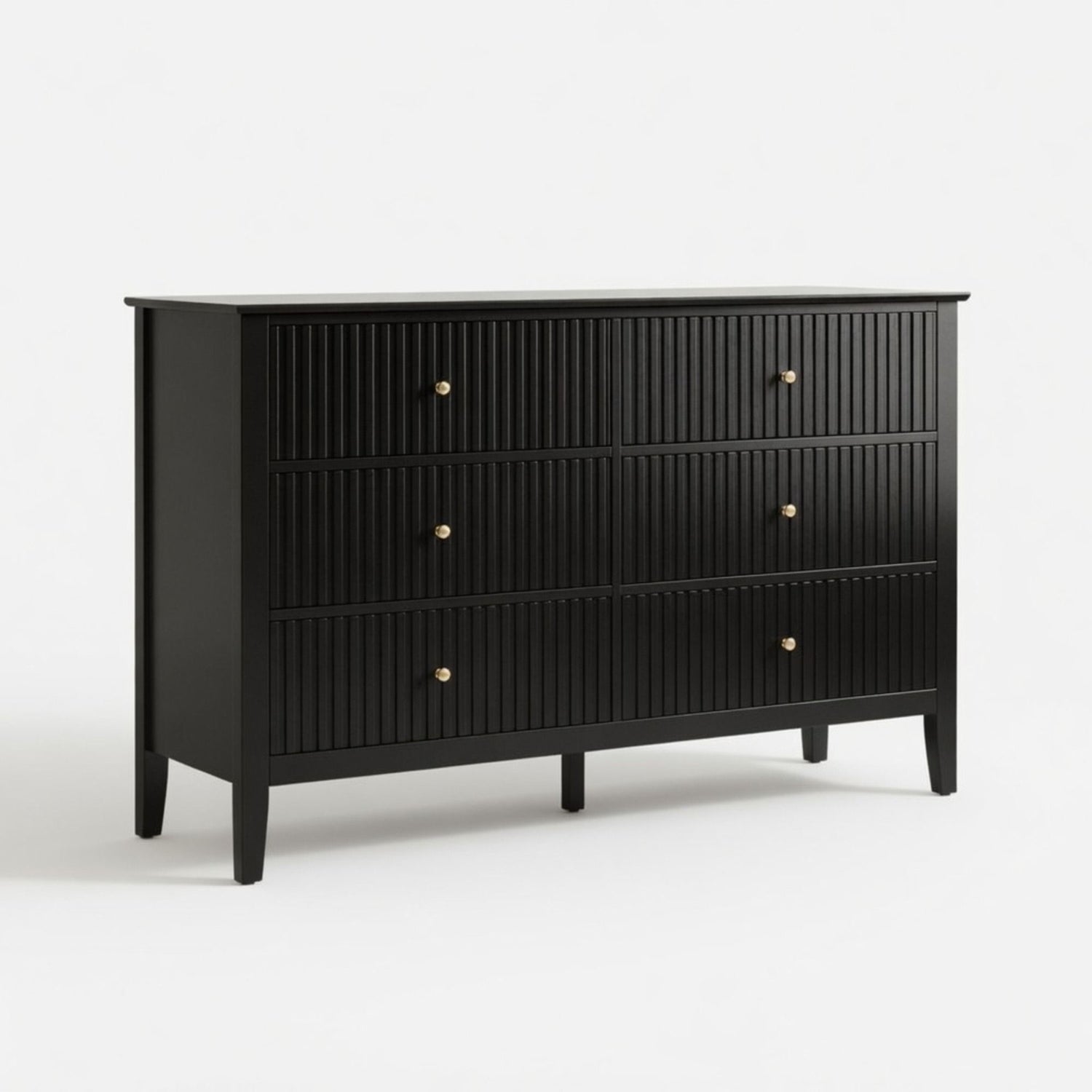 Modern 6 Drawer Fluted Dresser