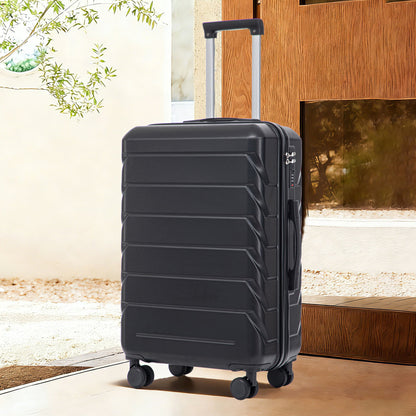 Hard Shell Luggage With Scratch Resistant Surface, 4 Wheels, Combination Lock &amp; Side Hooks