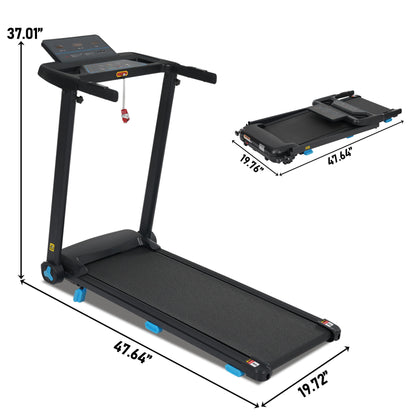 Folding Treadmills For Home Small, 3.0Hp Portable, 10Mph Walking Pad With Incline, Bluetooth, Heart Rate Sensors, Charge Station - Black