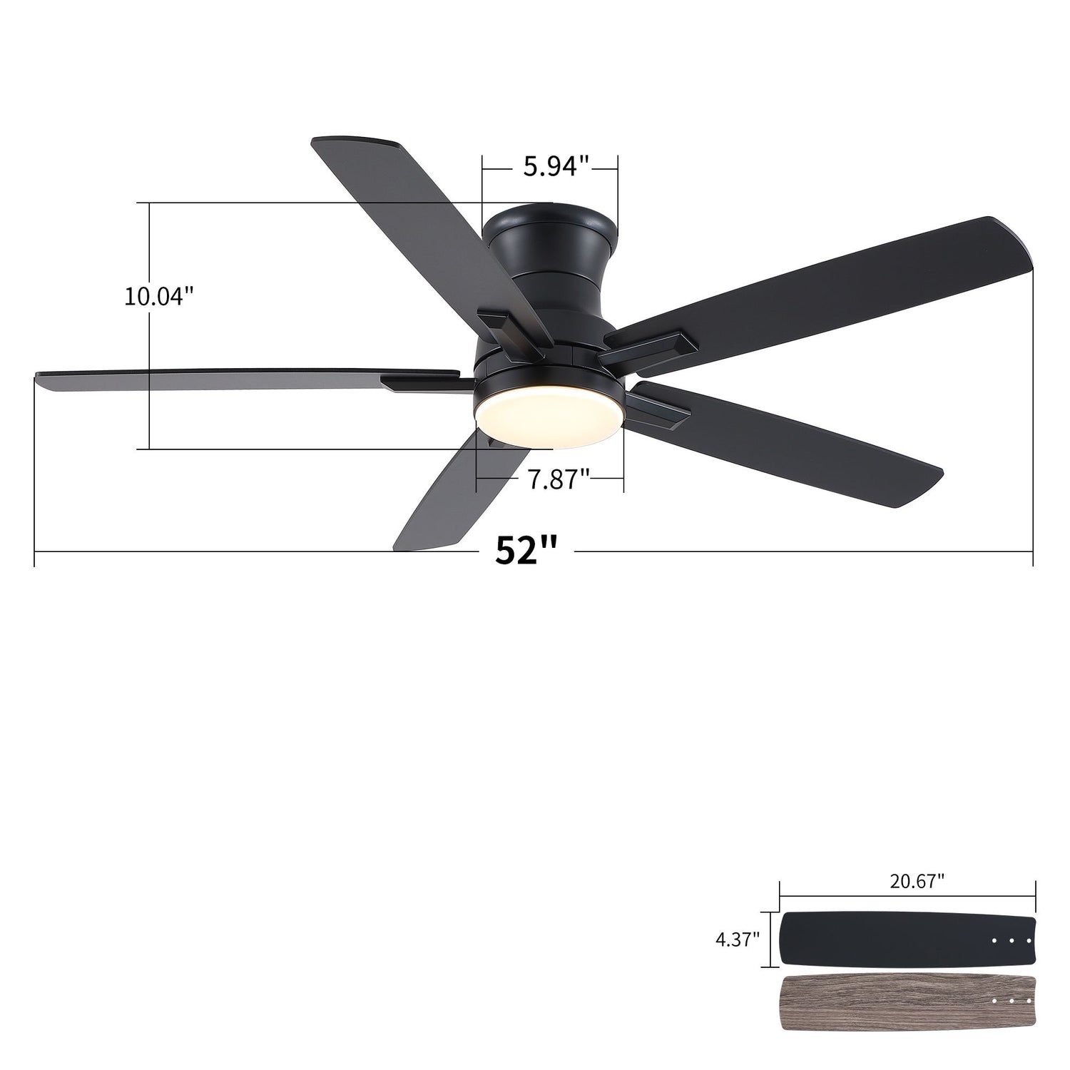 Mordern Flush Mount Ceiling Fan With Light And Remote Control