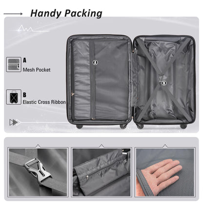 Expanable Spinner Wheel 2 Piece Luggage Set ABS Lightweight Suitcase With Tsa Lock 20&quot; / 28&quot;