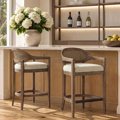 Americana - Mid-Century Modern Cane Back Counter Stool