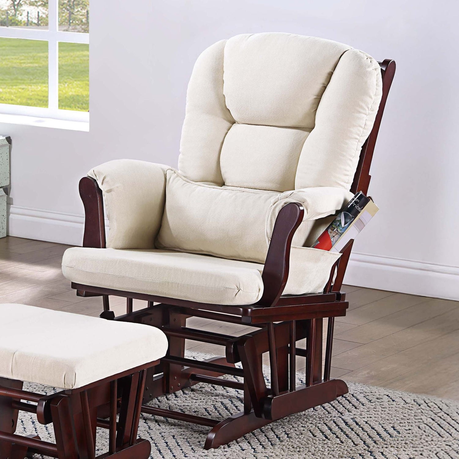 Upholstered Glider Chair With Ottoman