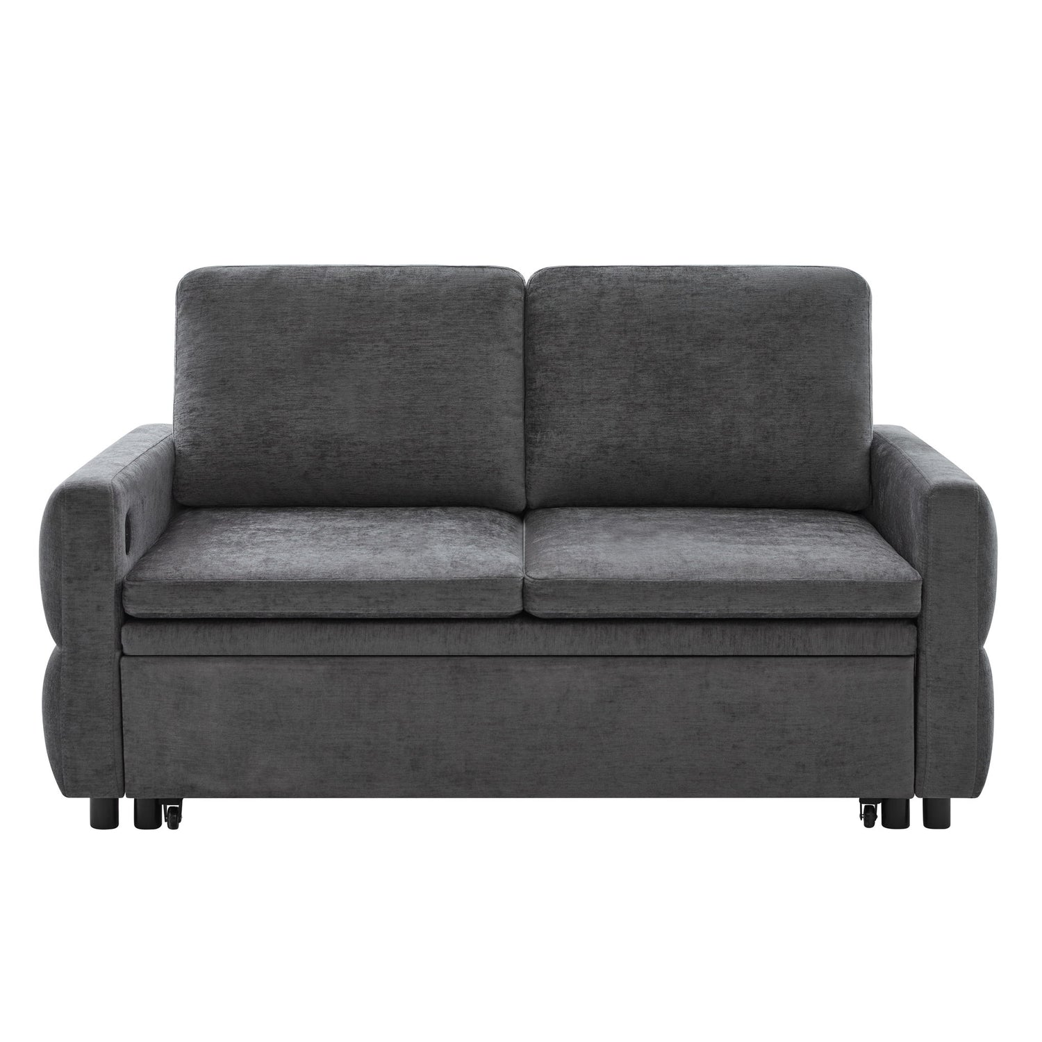 Convertible Sofa Bed Loveseat With Adjustable Backrest And USB Ports