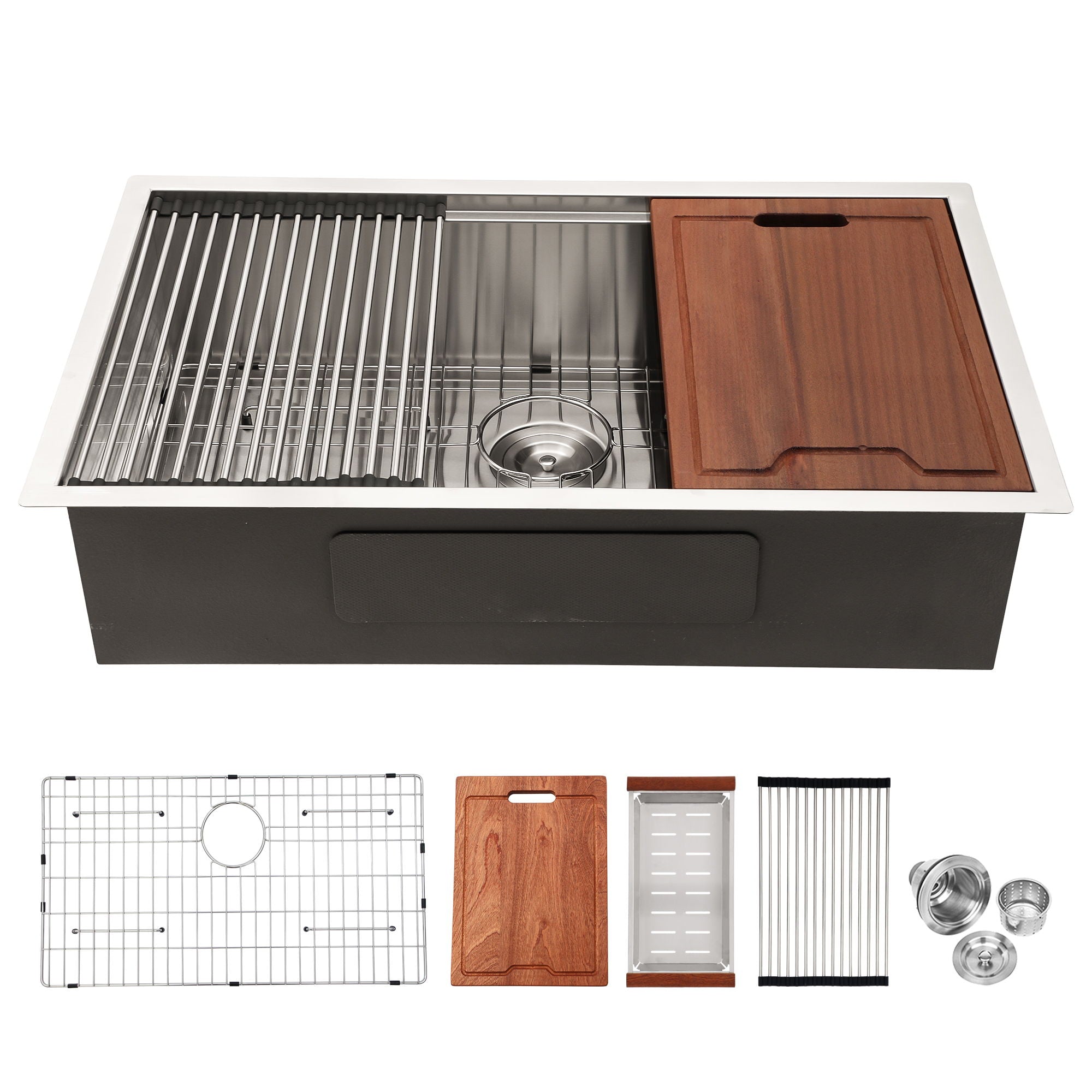 Single Bowl, Undermount Workstation, Kitchen Sink With Accessories