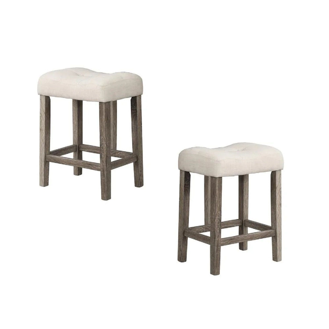 Transitional Style Counter Height Dining Stool With Footrest (Set of 2)
