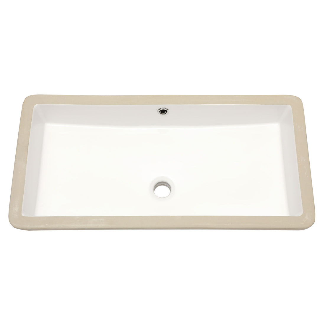 Modern Rectangular Undermount Bathroom Sink With Overflow Ceramic