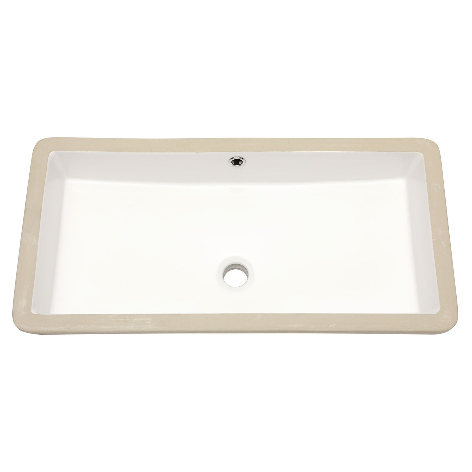Modern Rectangular Undermount Bathroom Sink With Overflow Ceramic
