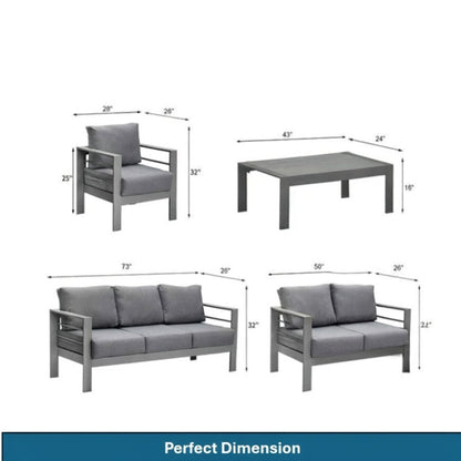 Outdoor Patio Set, All-Weather &amp; Thick Cushions